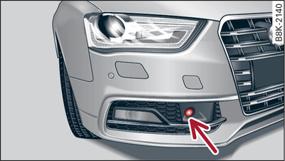 Front of Audi A4: Radar sensor